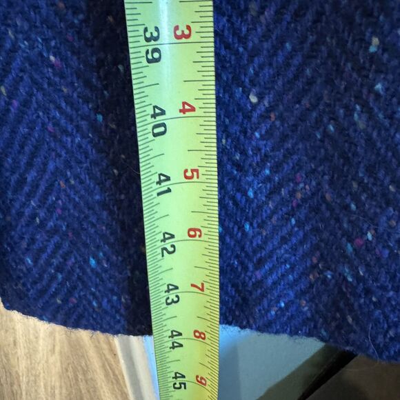 Vintage 60s/70’s Blue 100% Wool Speckled Multi Colored Long Coat Size Medium 8 - Picture 4 of 12